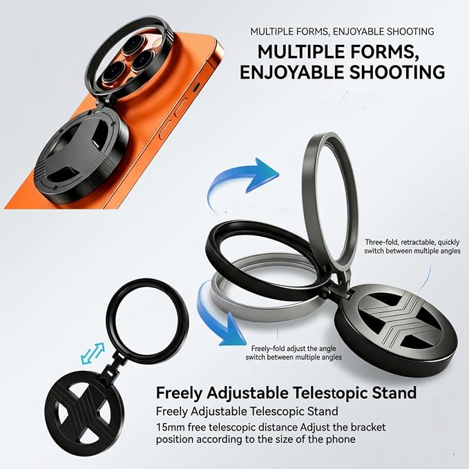 Magnetic CPL Filter for iPhone 17-13 Pro Max, 67mm, Anti-Glare Lens | 67mm Polarizing Filter, Glass Optics, Quick Mount, Foldable Stand, Reduce Reflection, Enhance Color, Ideal for Photography - Image 2