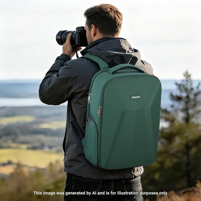 MOSISO Camera Backpack,Photography Camera Bag with Lens Pouch,Emerald Green | DSLR/SLR/Mirrorless Waterproof Hardshell Case, Tripod Holder&15.6 inch Laptop Compartment Compatible with Canon/Nikon/Sony - Image 9