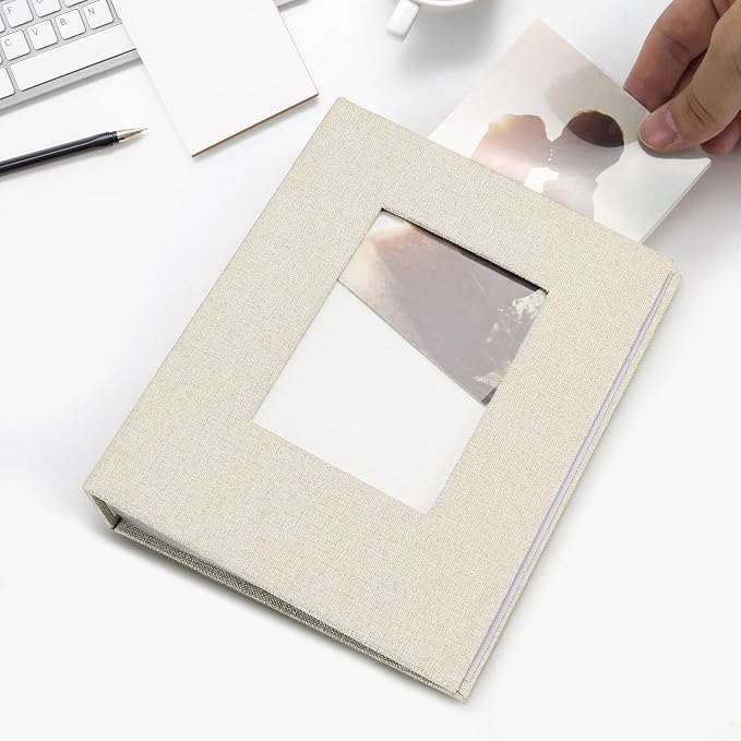 Vienrose 4x6 Small Photo Album, 2 Pack, 100 Photos, Beige | Linen Cover, Mini Photo Album, Baby Memory Book, Wedding Family Travel - Image 3
