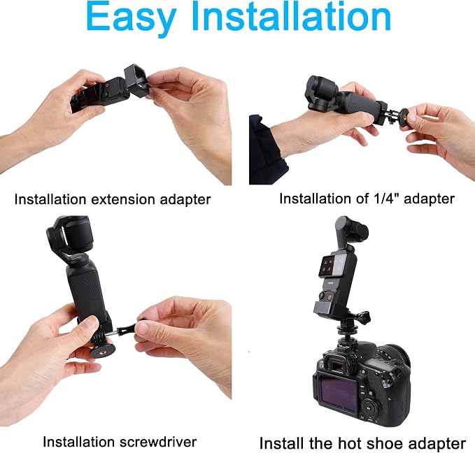 PellKing DSLR Camera Clod Shoe Mount for DJI Osmo Pocket 4 Pro 3 Xtra Muse | DSLR Hot Shoe Mount with Expansion Adapter Accessories for DJI Pocket 4 Pro 3 Xtra Muse Camera - Image 2