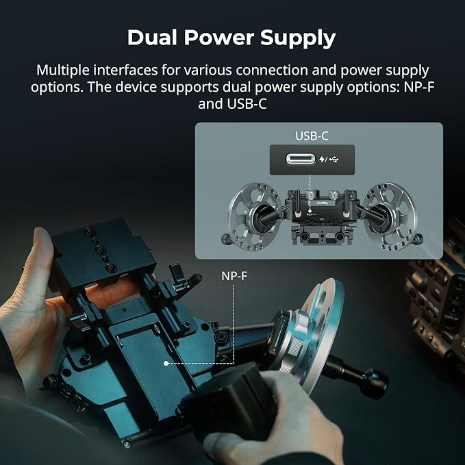 SmallRig Gimbal Control Wheels for DJI RS2 / RS 3 Pro/RS 4 / RS 4 Pro/RS 5 | Intuitive Control | Adjustable Damping | Dual Power Supply, for Heavy Duty Tripod - 4525 - Image 5