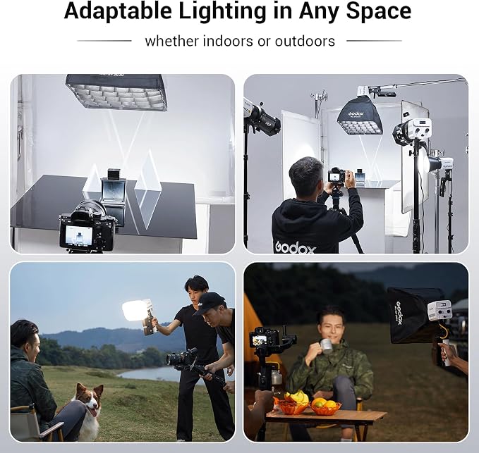Godox ML60IIBi with Handheld Bracket, 70W Bi-Color LED Video Light, Handheld LED Light with Quiet Cooling Fan, Portable COB Continuous Output Lighting, 11 FX Effects 0-100% Brightness - Image 7