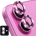 Designed for iPhone 16 and 16 Plus Camera Lens Protector, Metal Lens Cover 9H Tempered Glass Camera Cover Anti Scratch Shockproof Screen Protector by Hsefo