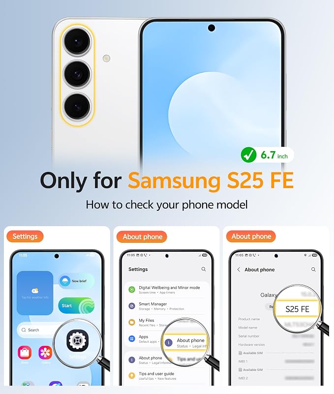 FNTCASE for Samsung Galaxy S25 FE Case, Fit for Magsafe, Screen Protector | Translucent Matte Magnetic Back, 14FT Military Grade Drop Protection, Slim Shockproof Protective Phone Cover, Ice Blue - Image 2