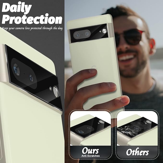 Orzero (3 Pack) Camera Lens Protector Compatible for Google Pixel 7 6.3-inch, Protector de Cámera Tempered Glass 9 Hardness HD Anti-Scratch Case Friendly Does not Affect Night Shots - Image 2