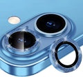for iPhone 16/16 Plus Camera Lens Protector Bling Glitter, Blue | Individual Metal, 9H Hardness, Scratch Resistant, Shockproof, Drop Protection, Case Friendly, Stylish Accessories by Xfilm