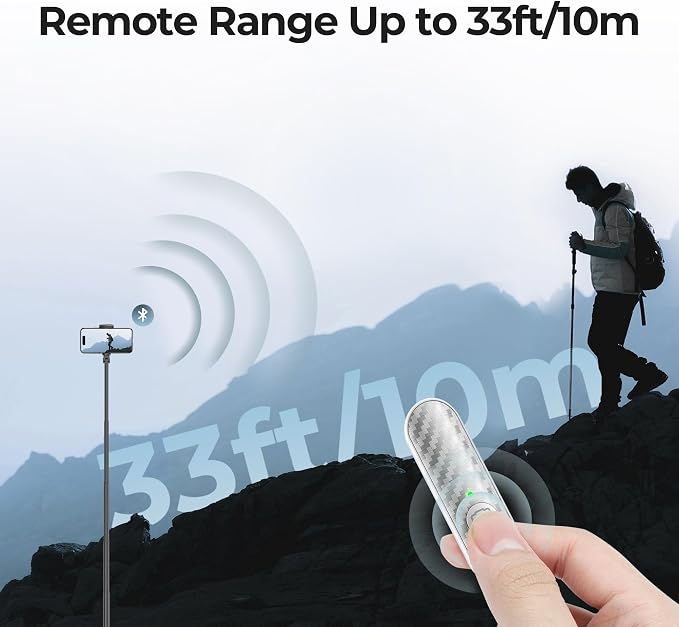 ATUMTEK Bluetooth Remote Shutter, Carbon Fiber Design, Rechargeable Camera Remote Control for iOS & Android Smartphones, Compact and Portable, with Type-C Charging, 10m Remote Range, Bluetooth 5.0 - Image 7