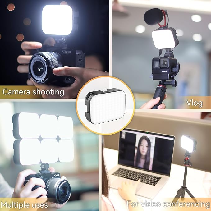 VIJIM VL100C 2 Pack Bi-Color on-Camera LED Video Light, 4 Cold Shoes CRI95 | with Dual Cold Shoe Mount Adapter, Mini Ball Head, Rechargeable 2000mAh Battery, Dimmable 2500-6500K, for DSLR Tripod Shoot - Image 8