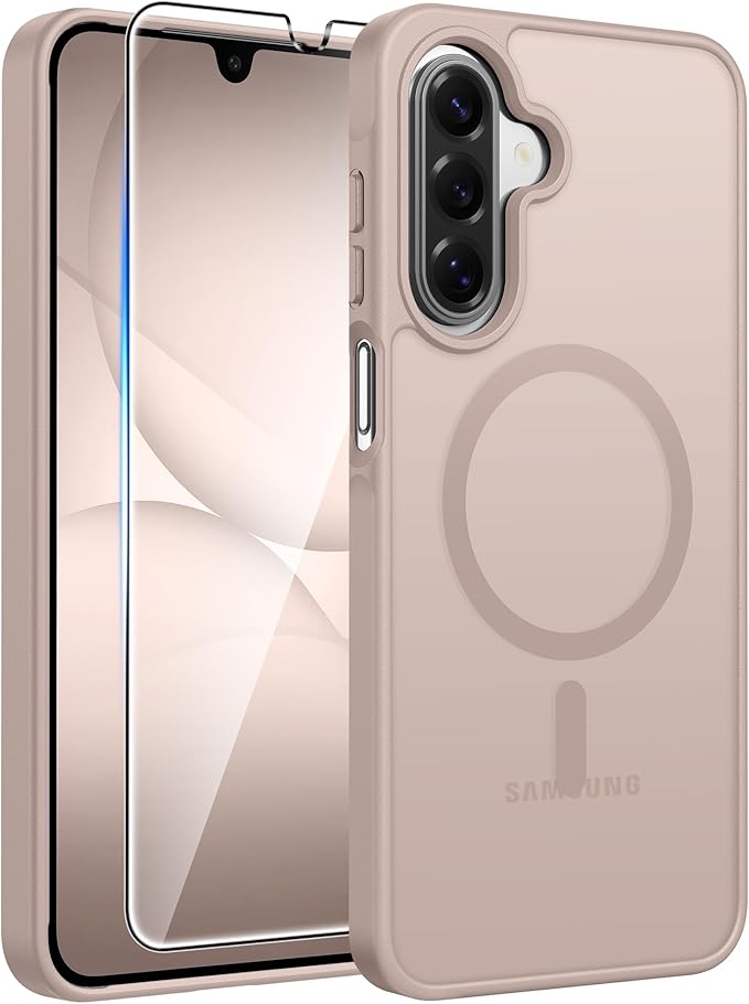 FNTCASE for Galaxy A17/A16 5G Phone Case, Fit for Magsafe, Screen Protector | Translucent Matte, 14FT Military Grade Drop Protection, Slim Shockproof Protective, for Samsung A 17 A 16 Cover, Desert Gold by FNTCASE