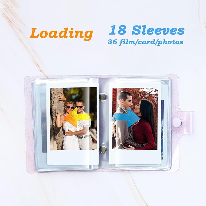 Ruibytree 2 Pack Small Photo Album 2x3 for Fujifilm Instax Mini, Purple | 72 Instant Photo Capacity, Portable Size, Acid-Free Pages, Snap Closure, Fits Polaroid 2x3 Prints, Carry Favorite Memories - Image 6