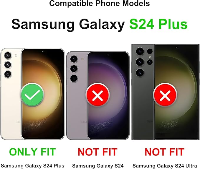 Gritup for S24 Plus Case: Galaxy S24 Plus Case with 2*Screen Protector | Magnetic Stand & Slide Camera Cover | Shock Proof Military-Grade Funda para S 24 Plus Cover -Black - Image 2