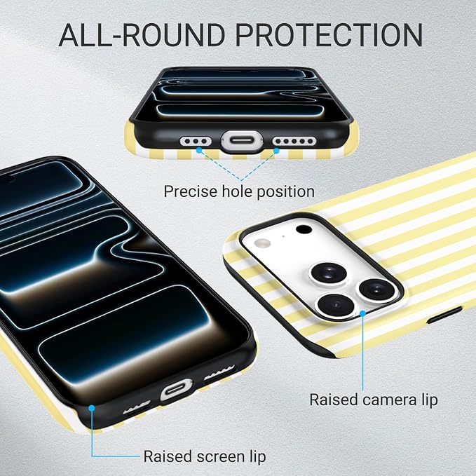 TPU Phone Case for iPhone 17 Pro Max, MagSafe Wireless Charging Compatible, Shockproof Slim Fit Protective Cover with Anti-Yellowing & Raised Camera Protection (Stripes 5, iPhone 17 Pro Max(6.9")) - Image 3