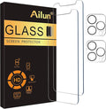 Ailun Screen Protector + Camera Lens Protector for iPhone 12 Pro Max | 2+2 Pack, 6.7 Inch, Case Friendly, Tempered Glass Film, HD by Ailun