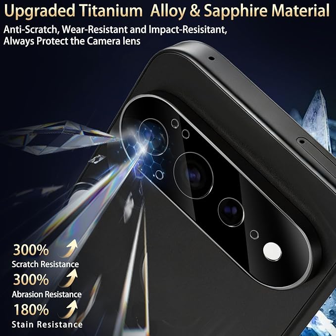 SiHPuoy Camera Lens Protector for Google Pixel Pro XL Tempered Glass 11FT | 4 Pack, 9H+ Hardness, Military Grade Shatterproof, Anti-Scratch, Case Friendly, HD Camera Cover, Does not Affect Night Shots - Image 4