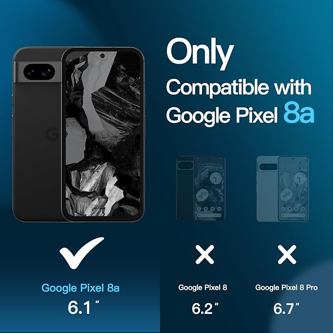 JETech Screen Protector for Google Pixel 8a, 2+2 Pack | with Camera Lens Protector, HD Clear Tempered Glass, Anti-Scratch Protection, Easy Installation Tool - Image 2