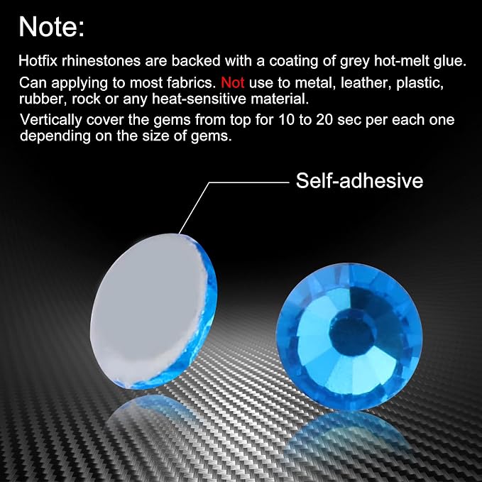 Jollin Hotfix Rhinestones Flatback Crystal Gems 2.4mm SS8, Capri Blue | 2880pcs Hot Fix Crystals Glass Rhinestones for Bedazzling, Crafting, Clothes, Shoes & Accessories DIY Decoration - Image 4