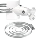 Universal Adjustable Stainless Mount Bracket Outdoor Security Camera 360 Degree hoop Hose Clamp Pipe Poles Mount No-drill holes Compatible with Reolink/Nest/Arlo/Eufy/Wyze and other camera (White) by Unknown