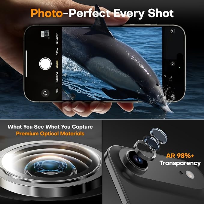 for iPhone Air Camera Lens Protector- Space Black | 9H Tempered Glass, Metal Individual Camera Cover, Accessories, Anti-drop, Case Friendly, HD Clear, Anti-Scratch - Image 5