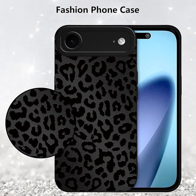 Cute Black Cheetah Print Phone Case for iPhone Air 6.5" | Aesthetic Leopard Pattern Design Cover Full Camera Lens Protective Shockproof Soft Slim TPU Funda for Men Women Girls - Image 6