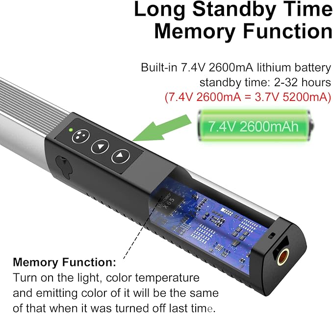 LUXCEO 2 Pack RGB LED Video Tube Light Wand Stick, 36 Colors, 3000K-6000K Dimmable, Photography Studio Lighting Kits with 29" to 81" Tripod & Remote Control, for Live Streaming/Portrait/Vlog - Image 6