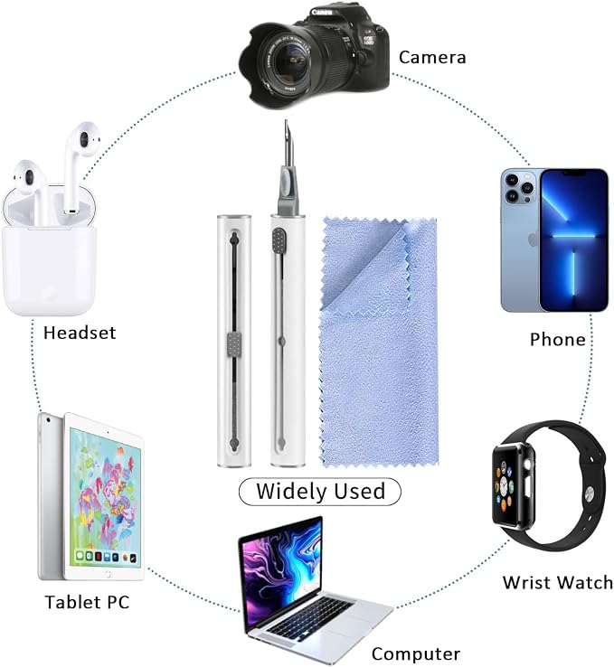 Airpod Cleaner Kit, Earbud Cleaning Kit for Airpods Pro 1 2 3,Multi-Function Cleaning Pen with Soft Brush Flocking Sponge, Suitable for Bluetooth Headset, Charging Box, Mobile Phone,Earbud (1Pcs) - Image 6