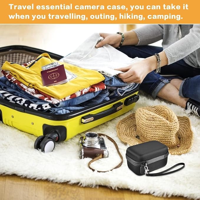 Digital Camera Case for Travel & Cruises, Case Only, Black Inner | for Duluvulu for Oiadek for Zostuic for TEBNGIHNM for Canon G7 X Mark III/II 4K Vlogging Camera, Mesh Pocket, Wrist Strap - Image 7