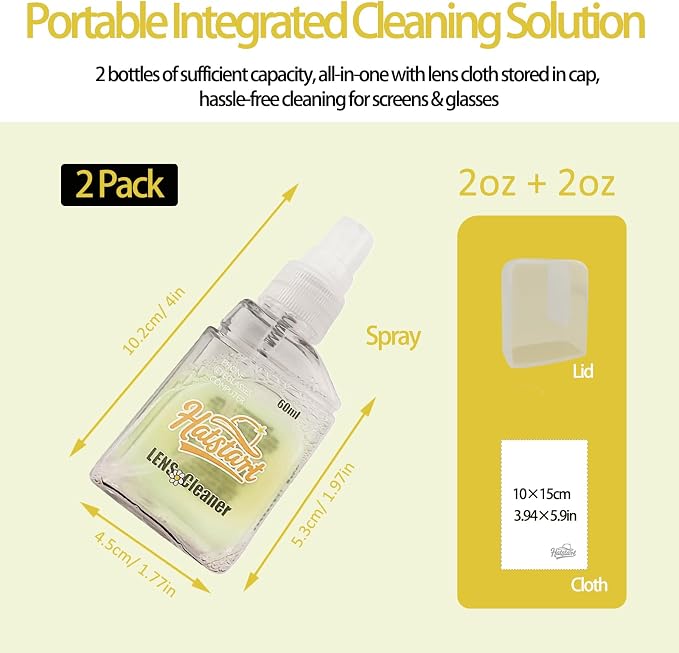 2 Pcs Car Screen Cleaner Accessories, Hatstart Electronic Touch Screens Cleaning Kit for LCD Display TV Laptop Computer Tablet PC Flat Screens, Works with iPhone iPad MacBook Pro, Yellow - Image 3