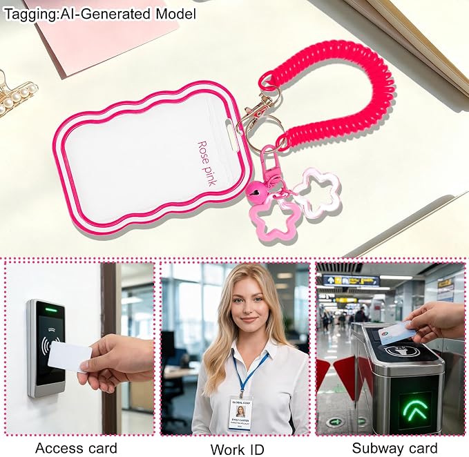 2 Pack Cute Photocard Holder Keychain,Kpop Photo Card Holder | Creative Photo Protector Keychain Accessories for Bus Card, Daily Display & Travel Decorations Gifts - Image 4