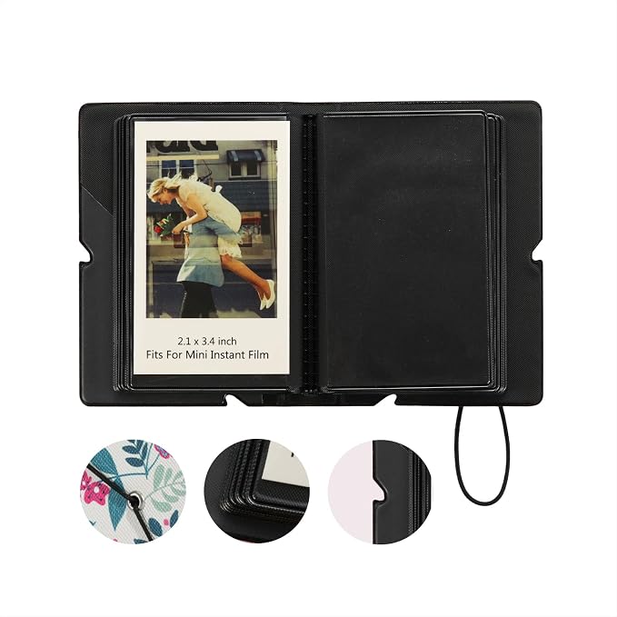 2x3 Instax Mini Photo Album, 28 Pockets. Modern Floral, 2PK | Portable Wallet Size Album Stores 2x3 inch Instant Photos. Fits Polaroid, Instax Mini, Kodak Mini Prints and Zink. - Image 3