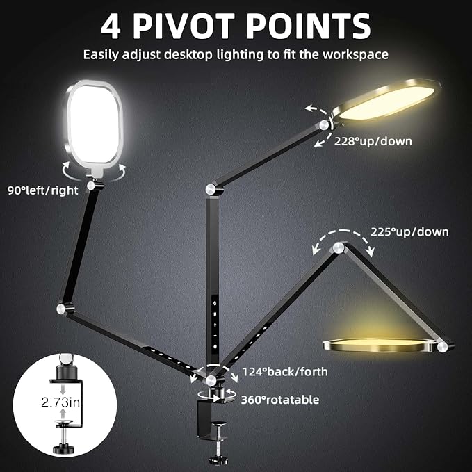 2 Packs Video Conference Light for Computer, Webcam, Video Recording | 15W LitONES Desk Ring Light for Zoom Calls Meeting with C-Clamp & Metal Swing Arm, Remote, Memory & Timing CRI 97.8 - Image 4