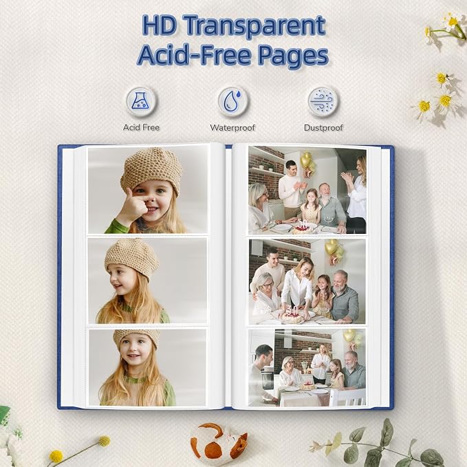 popotop Photo Album 4x6-300 Photos Linen Cover Photo Books with 300 Horizontal Pockets,Slip-in Picture Albums for Family Wedding Anniversary Baby Vacation Pictures - Image 3