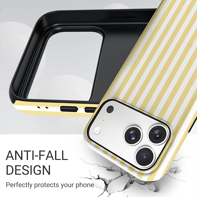 TPU Phone Case for iPhone, MagSafe Wireless Charging Compatible, Shockproof Slim Fit Protective Cover with Anti-Yellowing & Raised Camera Protection (Stripes 5, iPhone 17 Pro(6.3")) - Image 5