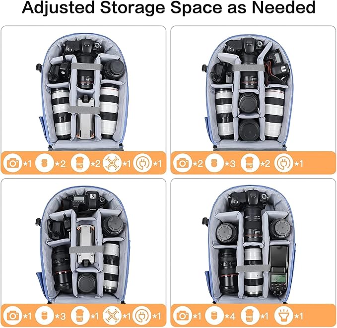MOSISO Camera Backpack, DSLR/SLR/Mirrorless Photography Camera Bag | 15-16 inch Waterproof Hardshell Case with Tripod Holder&Laptop Compartment Compatible with Canon/Nikon/Sony, Slate Blue - Image 3