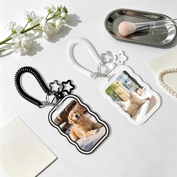 2 Pack Cute Photocard Holder Keychain,Kpop Photo Card Holder | Creative Photo Protector Keychain Accessories for Bus Card, Daily Display & Travel Decorations Gifts - Image 5