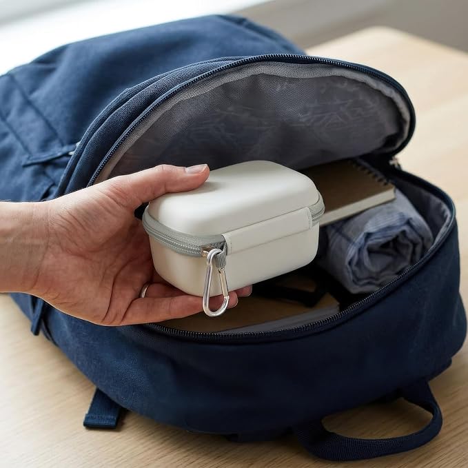Comecase 12-Slot USB Flash Drive Case with Carabiner and SD Card Pocket | Hard Shell and Removable Foam Cushion Drives Against Drops for Work, School and Travel, White, Small, Case Only - Image 9