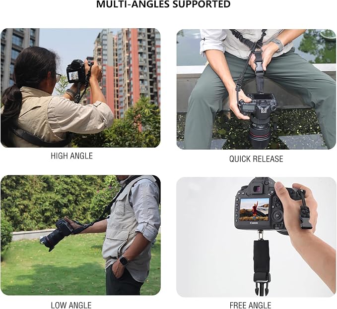 Camera Shoulder Strap Quick Release with Safety Tether, Unique Adjustable Camera Neck Strap for Nikon for Sony for Canon for Olympus DSLR Camera - Army Green - Image 4