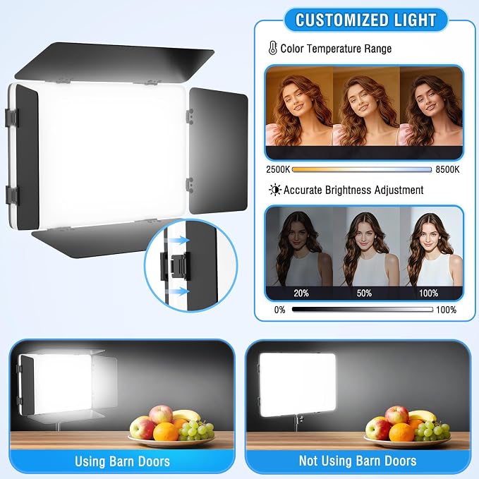 2-Pack LED Video Light Kit, 2500K-8500K Studio Light for Video Recording/Photography - Image 3