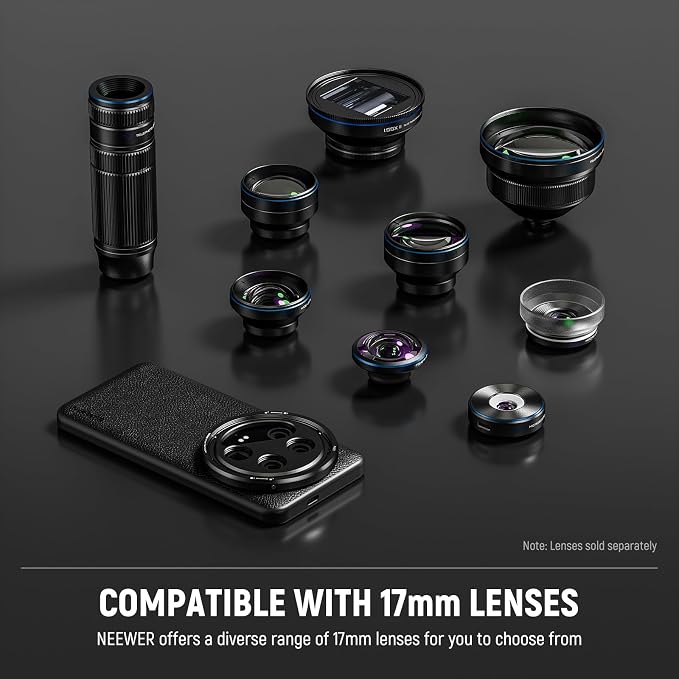 NEEWER 14 Ultra Case, Protective Heavy Duty Case with Wireless Charging, 17mm Lens Mounts & 67mm Filter Adapter, TPU + PC Faux Leather, Compatible with Xiaomi 14 Ultra, PA051 Black - Image 4