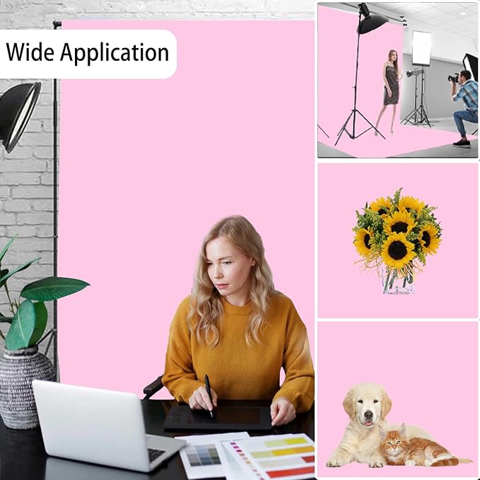 Pink Photography Backdrop for Photoshoot, Fabric 10x20ft | Versatile Studio Photo Backgrounds, Non Reflective, Easy to Use, for Portraits, Product, Party, Video Creation - Image 2