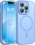 FNTCASE for iPhone 13 Pro Case, Fit for Magsafe, Screen Protector | Full Camera Protection, Translucent Matte, 14FT Military Grade Drop Proof, Shockproof Protective Phone Cover, Light Blue by FNTCASE