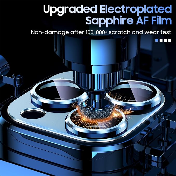 Uyiton for iPhone 13 Pro/iPhone 13 Pro Max Camera Lens Protector | Not Easy to Break, Strong Adsorption, Case-Friendly, Metal 9H Sapphire Glass Rear Camera Screen Cover, Blue - Image 2