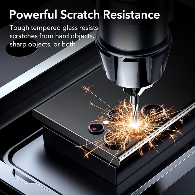 ESR for Samsung Galaxy S23 Ultra Camera Lens Protector, 1 Pack, Black | Individual Camera Cover, 9H Tempered Glass, Original Camera Clarity, Scratch-Resistant, Case Friendly - Image 4