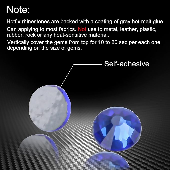 Jollin Hotfix Rhinestones Flatback Crystal Gems 2.8mm SS10, Sapphire | 2880pcs Hot Fix Crystals Glass Rhinestones for Bedazzling, Crafting, Clothes, Shoes & Accessories DIY Decoration - Image 5