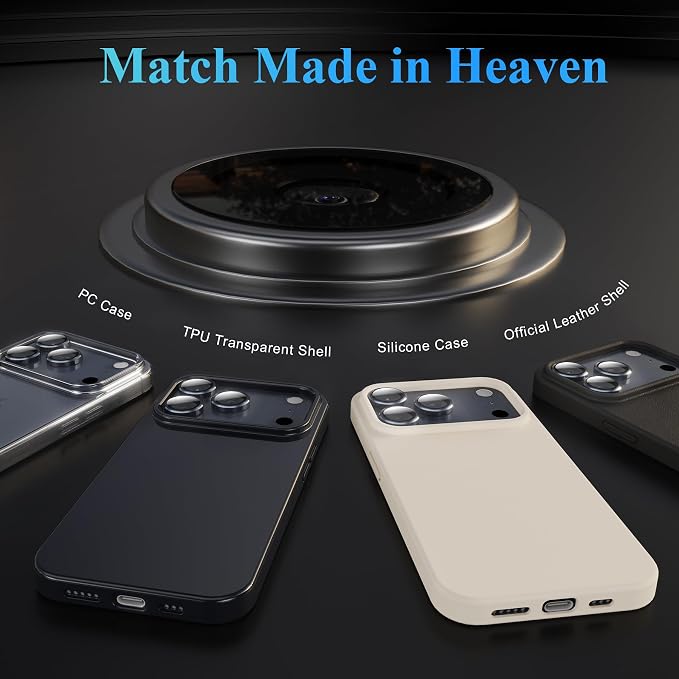 YWXTW Camera Lens Protector for iPhone 17 Pro/iPhone 17 Pro Max, [1 Step Installation Tray] Tempered Glass Screen Protector Metal Individual Camera Cover Accessories Case Friendly (Deep Blue) - Image 6