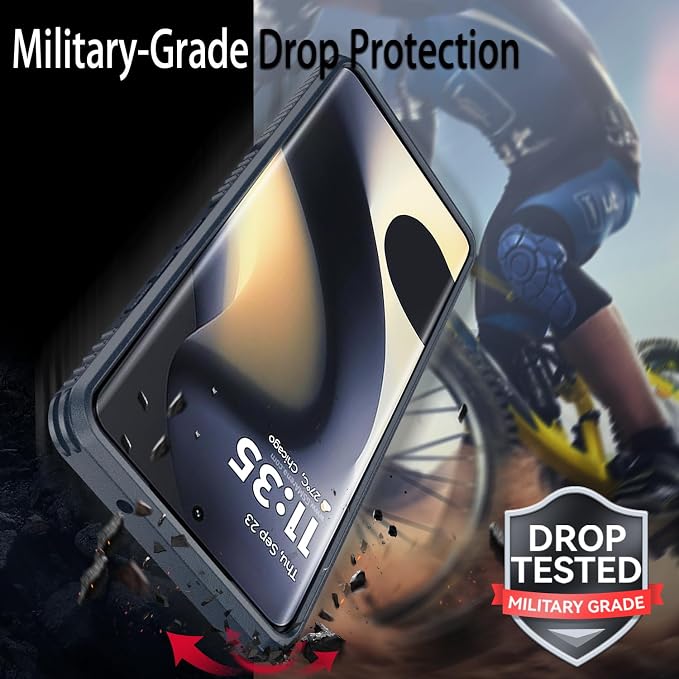for Moto Edge 2024 Case,with Sliding Camera Lens Cover,HD Screen Protector,360° Rotating Ring Kickstand, Military-Grade Shockproof Protective Cover for Motorola Moto Edge 2024,Blue - Image 6