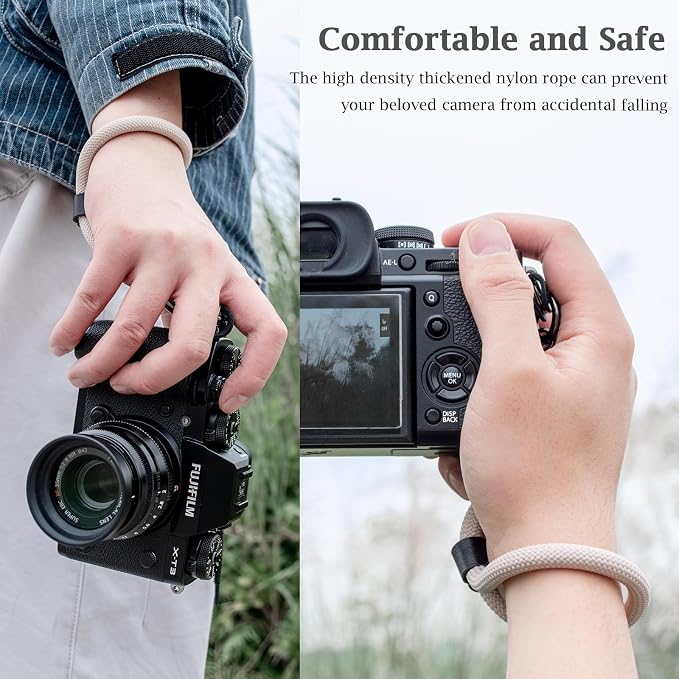 VOVMOEYA Camera Wrist Strap Rope,Camera Hand Strap Compatible with Fujifilm Nikon Canon Sony DSLR Camera - Grey - Image 4