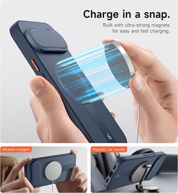 SURITCH for Google Pixel 11 Pro XL Phone Case, Compatible with MagSafe, Protective Cover with Camera Cover & Adjustable Metal Kickstand for Pixel 11 Pro XL 2026 -Dark Blue - Image 5
