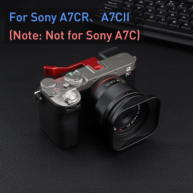 Haoge Metal Thumb Up for Sony α7CR,A7CII Alpha 7CII,ILCE-7CII,Camera Accessories Red THB-A7CII-R Hot Shoe Rest Hand Grip - Image 3