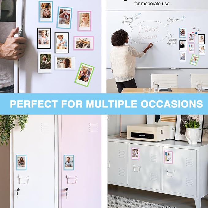 Mini Magnetic Picture Frame for Fujifilm Instax Mini Instant Camera | Fits Mini 13/12/11/41/SE/EVO Camera 2.15"x3.4" Films, Mini Magnet Picture Frames for Fridge, Home, School, 15 Black, 15 White - Image 4