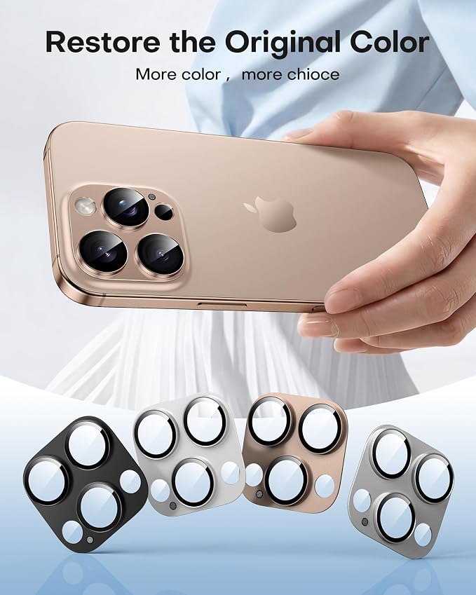 TAURI 2 Pack for iPhone 16 Pro Max/16 Pro Camera Lens Protector, Desert | Full Coverage Military-Grade Shatterproof, Upgrade AR Anti-Reflection Ultra Clear Transmission & Case Friendly - Image 6